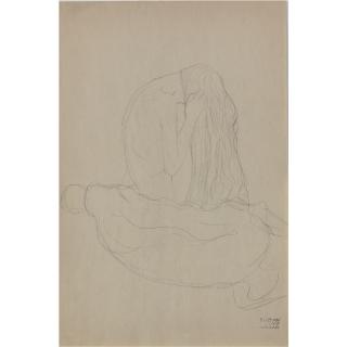 Gustav Klimt - Sitzende Frau Im Profil (Sitting Woman In Profile)