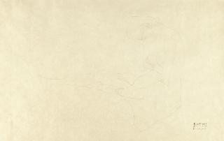 Gustav Klimt - Sitzender Akt nach links