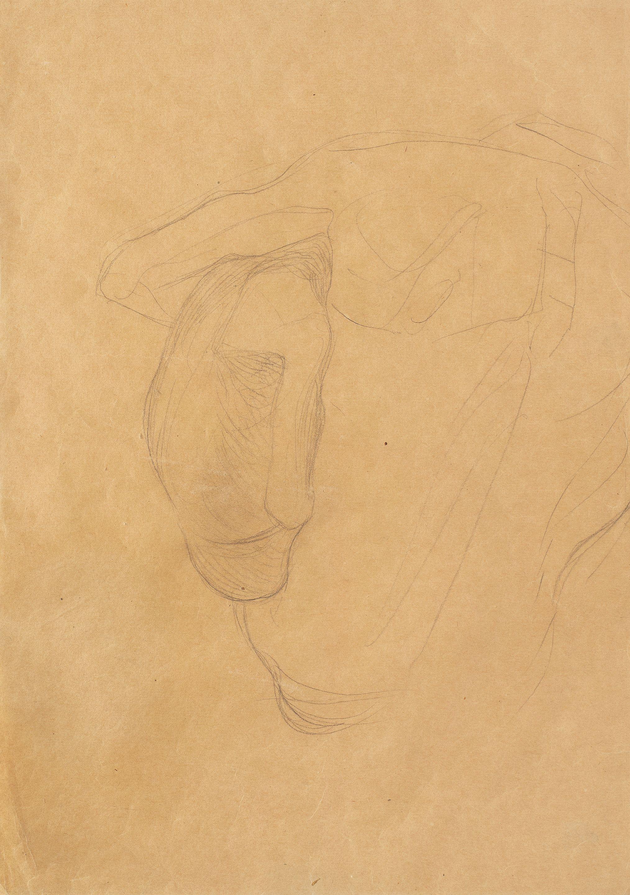 Gustav Klimt - Sitzender Männerakt mit Kind im Arm