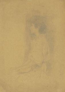 Gustav Klimt - Sitzendes Mädchen nach links
