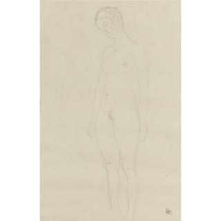 Gustav Klimt - Stehender Akt Nach Links