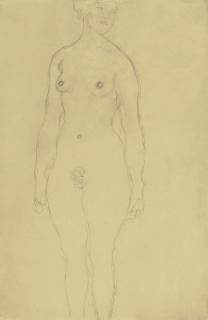 Gustav Klimt - Stehender Akt Von Vorne, Nach Rechts Blickend
