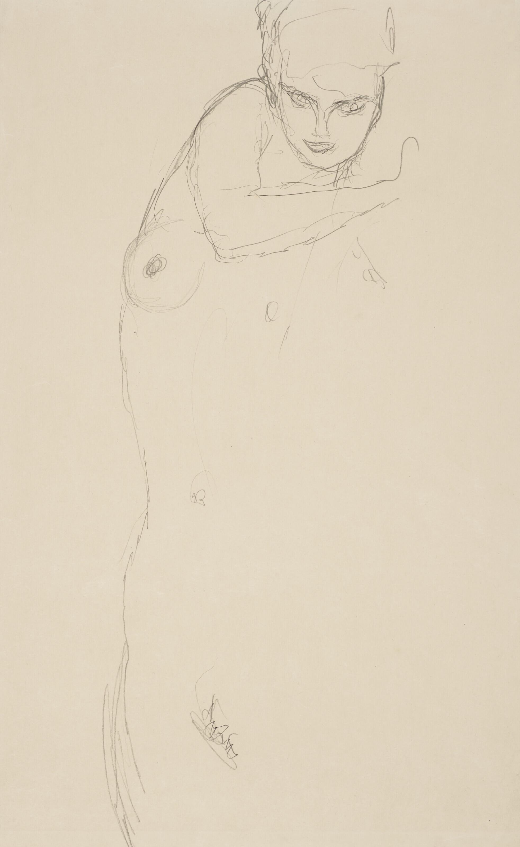 Gustav Klimt - Stehender Akt von vorne