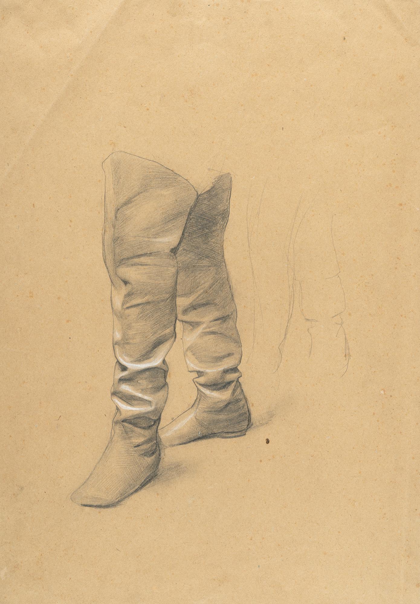 Gustav Klimt - Stiefelstudien für einen Stehenden (Friedrich Christoph Graf von Hohenzollern)