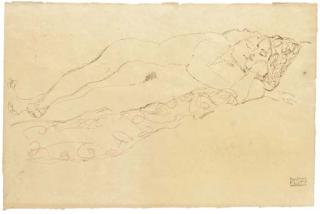 Gustav Klimt - Zwei liegende Frauenakte