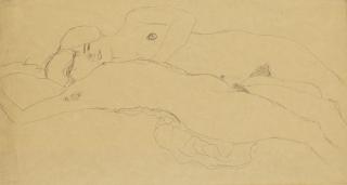 Gustav Klimt - Zwei Liegende Mädchen (Two Reclining Women)