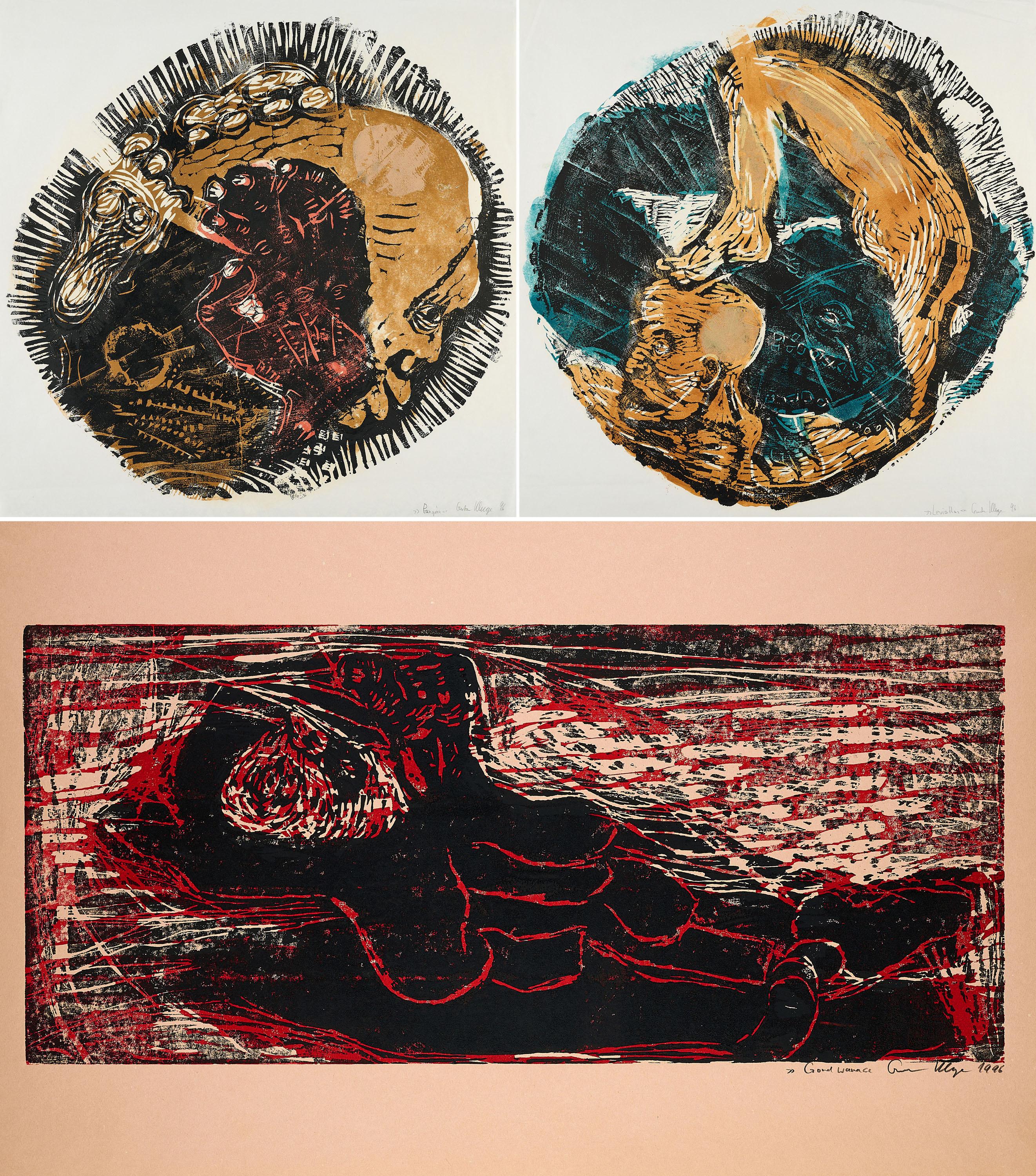 Gustav Kluge - Konvolut von 3 Druckgrafiken.