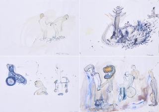 Gustav Kluge - Konvolut von 4 Papierarbeiten.