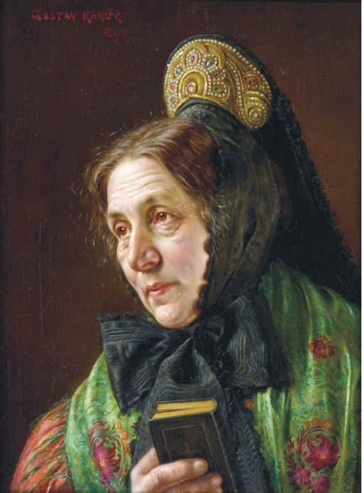Gustav Köhler - A Woman Holding A Book