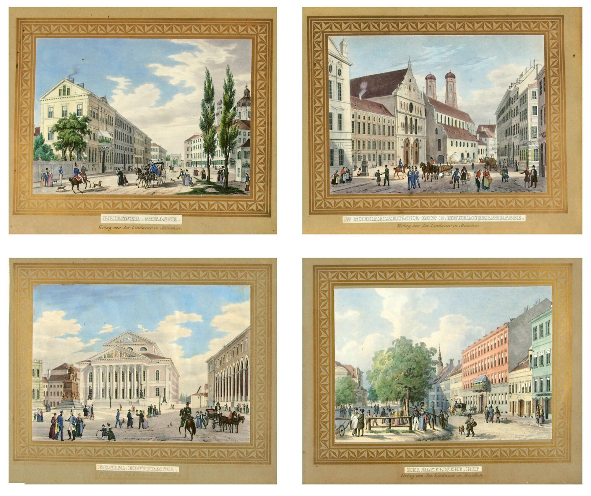 Gustav Kraus - 19 Bll. aus der Folge von 23 Bll.: Souvenir de Munich.