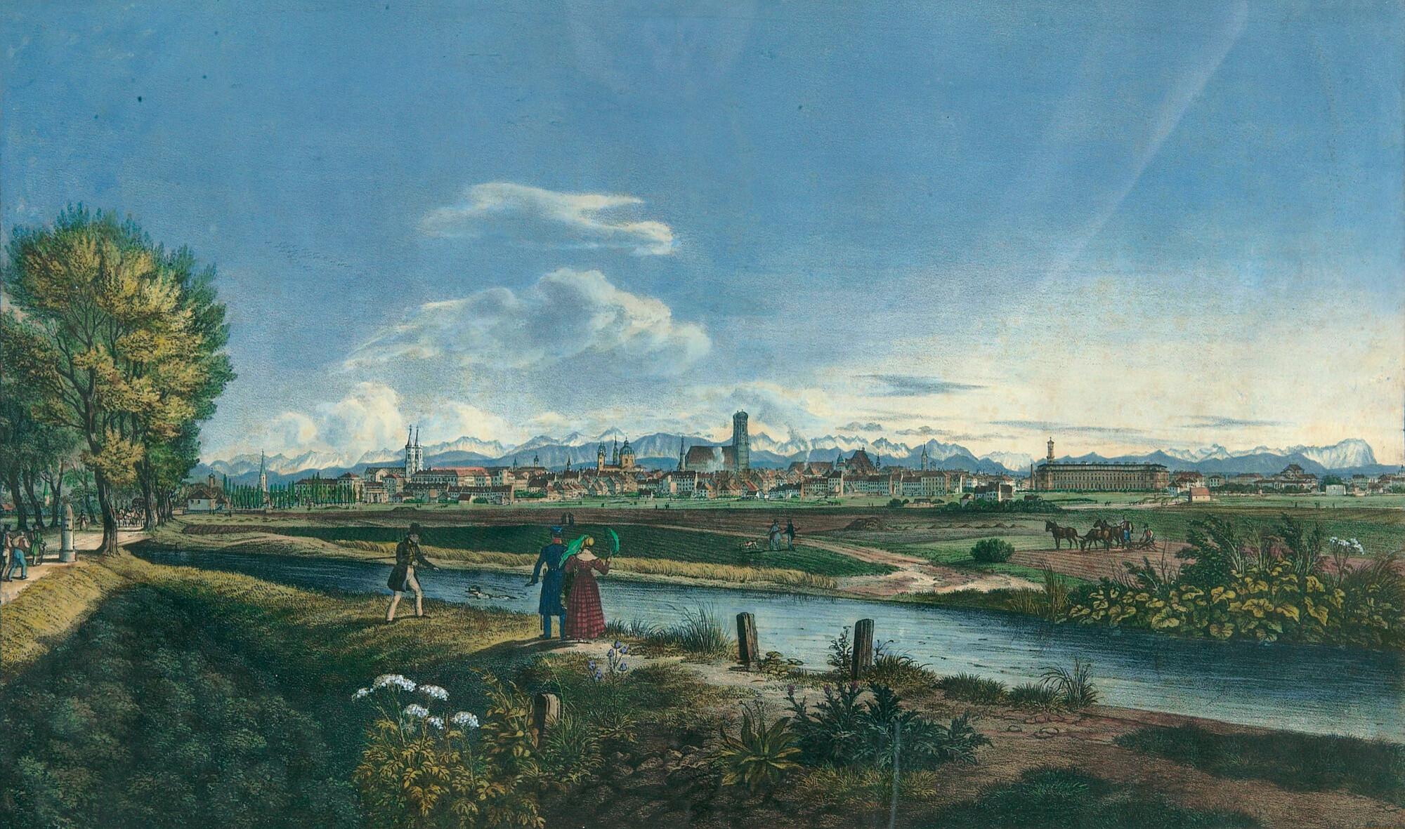 Gustav Kraus - Ansicht der Haupt- und Residenzstadt München von der Nordseite.