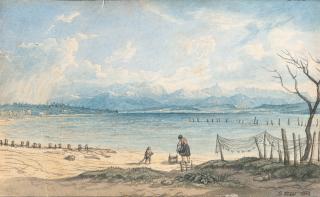 Gustav Kraus - Blick vom östlichen Ufer des Ammersees bei Ried