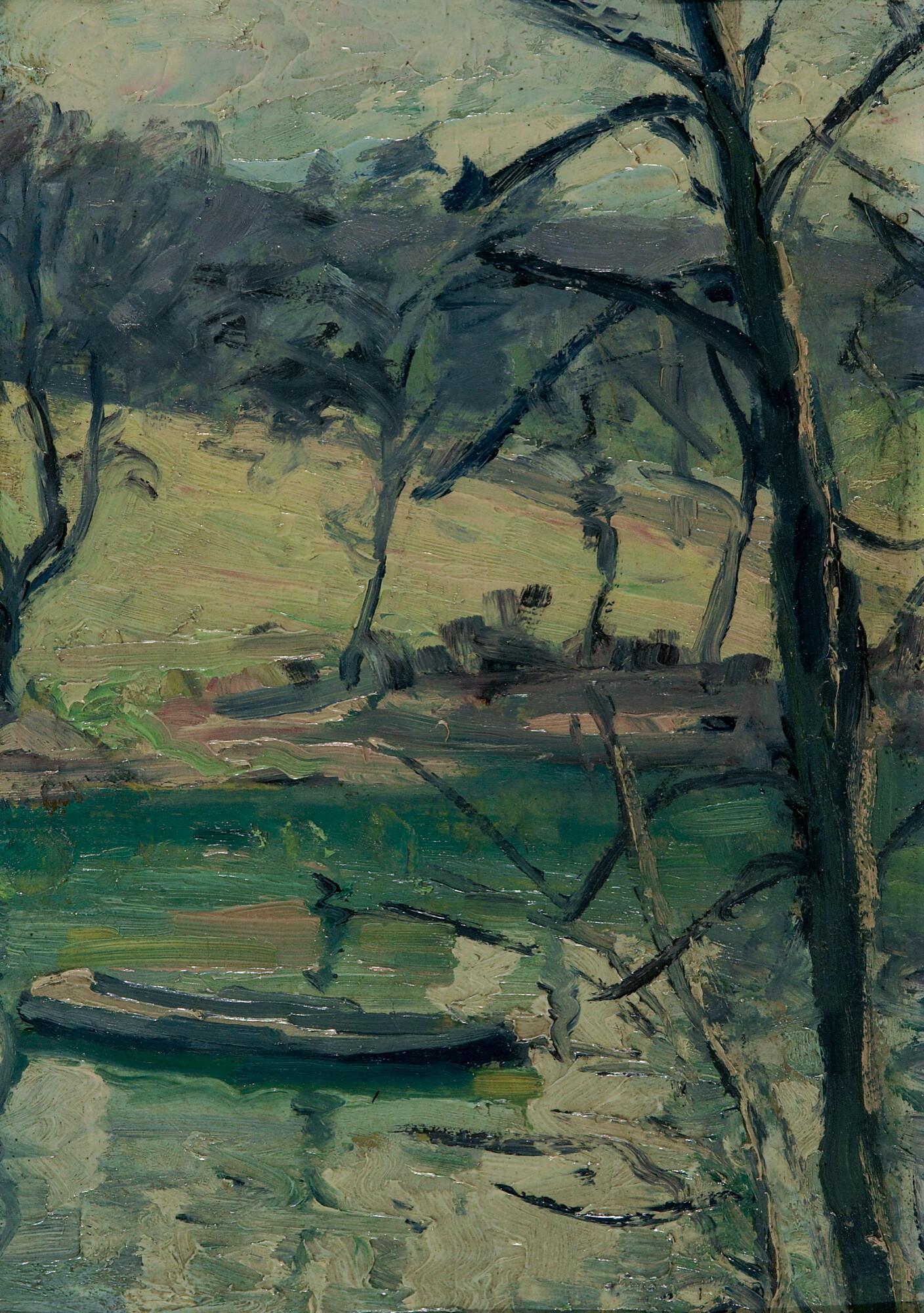 Gustav Schönleber - Am Ufer des „Lac de Warfaz, Spa“.