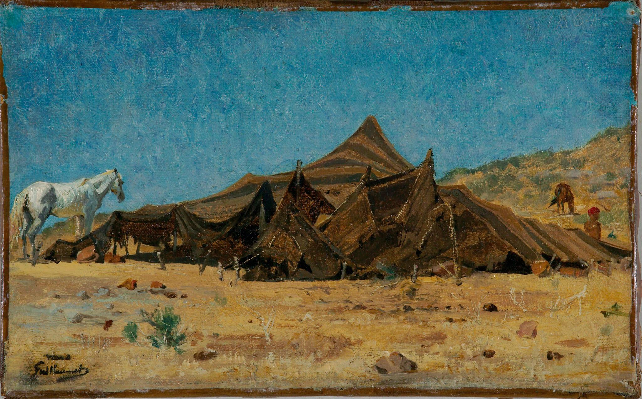 Gustave Achille Guillaumet - Zeltlager in der Wüste Algeriens.