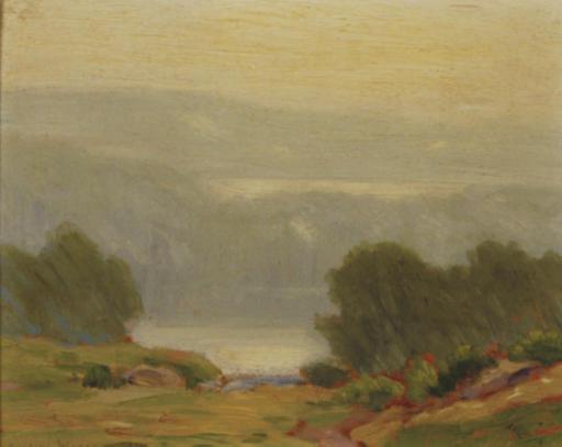 Gustave Adolph Wiegand - Green And Silver (Blue Hill Lake In The Mist)