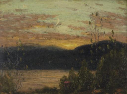 Gustave Adolph Wiegand - Riverbank At Sunset