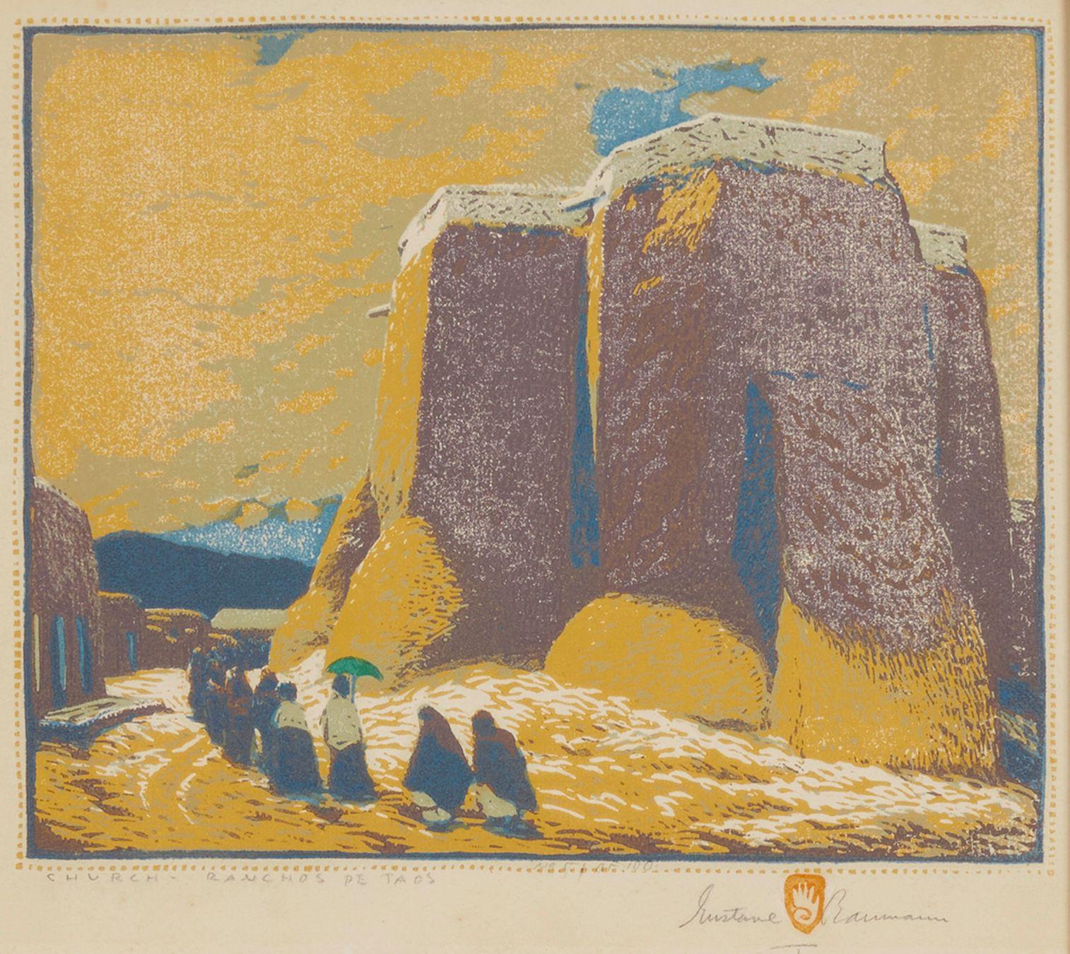 Gustave Baumann - Church Rancho de Taos