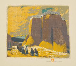 Gustave Baumann - Church Ranchos de Taos, (Chamberlain 60), 1919