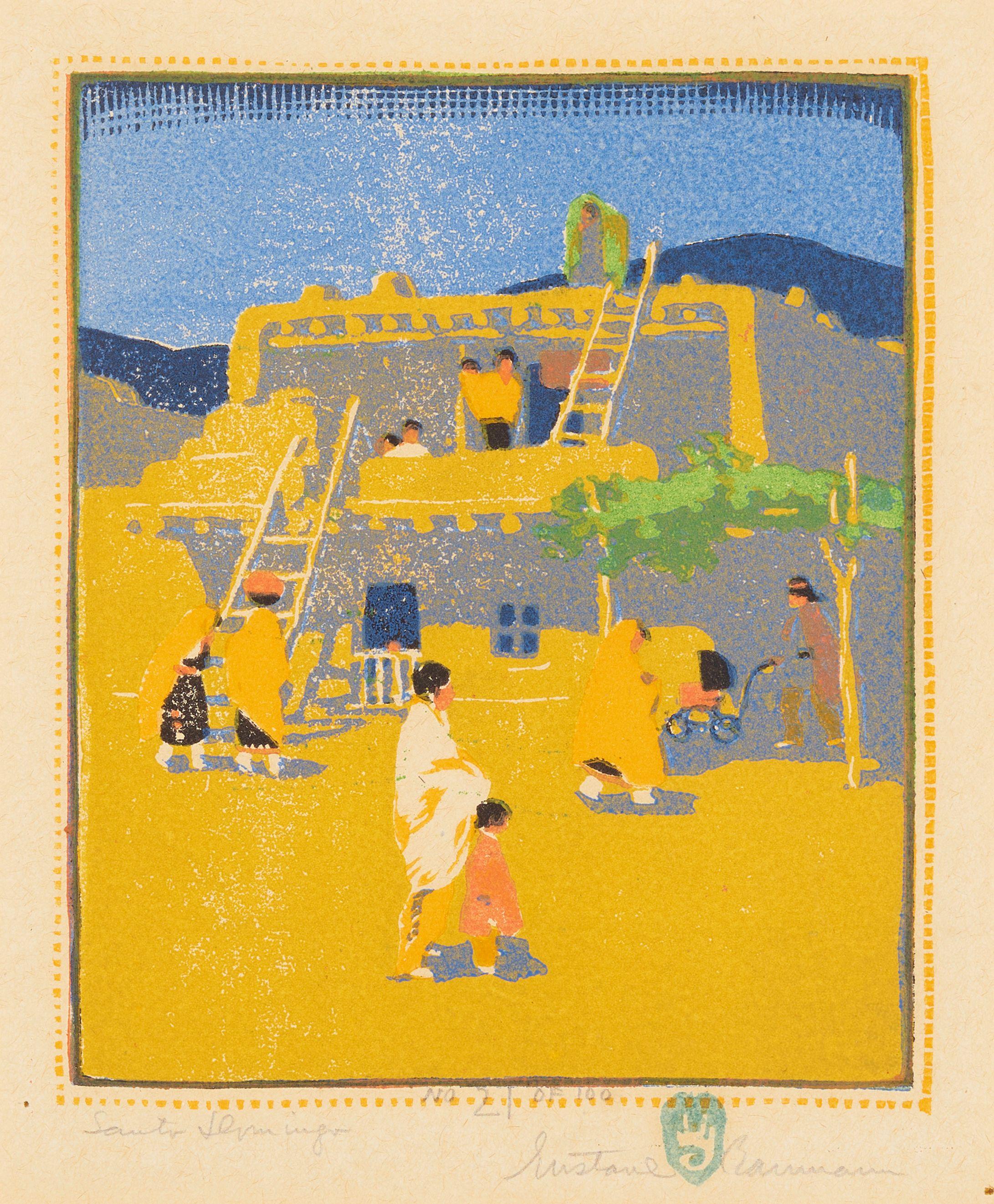 Gustave Baumann - Santo Domingo Pueblo