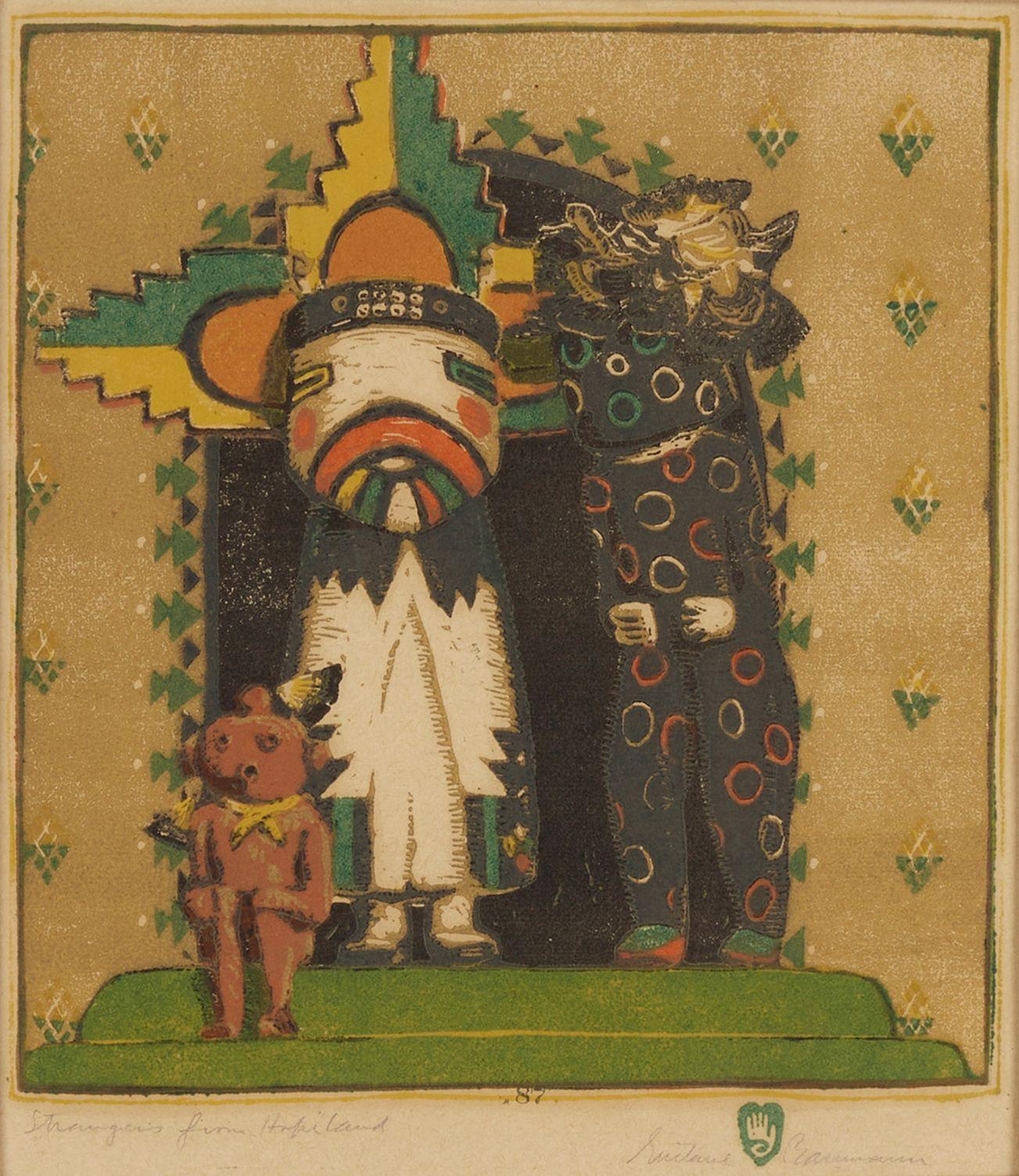 Gustave Baumann - Strangers from Hopiland