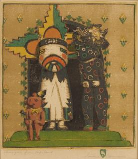 Gustave Baumann - Strangers from Hopiland