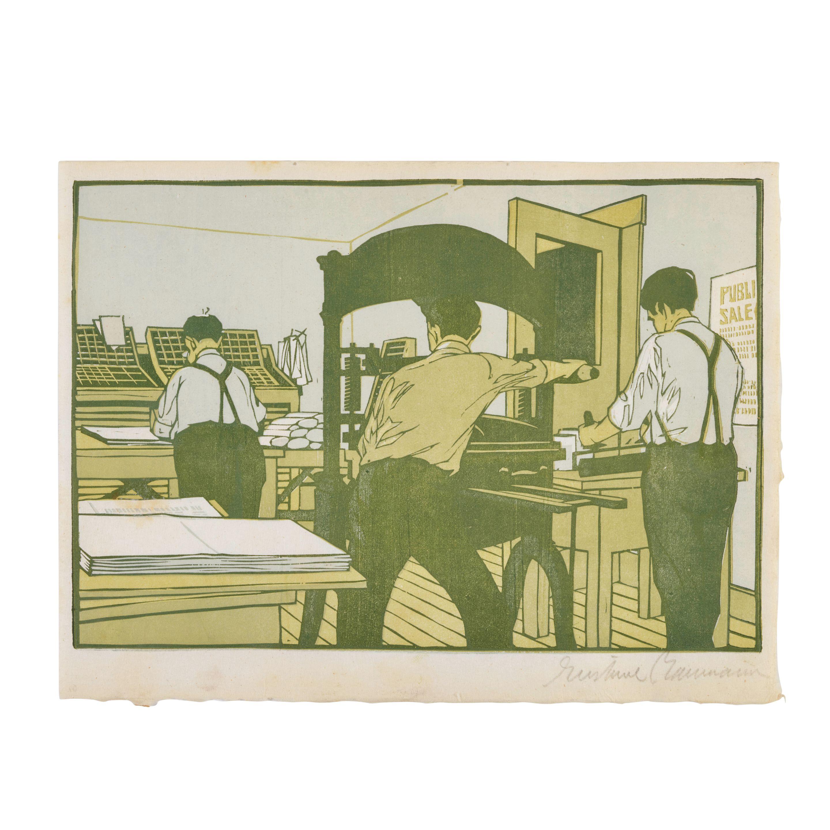 Gustave Baumann - The Print Shop, from In the Hills o\' Brown