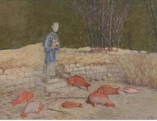 Gustave Bettinger - Fish in an empty pond