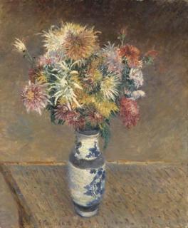 Gustave Caillebotte - Chrysanthèmes dans un vase