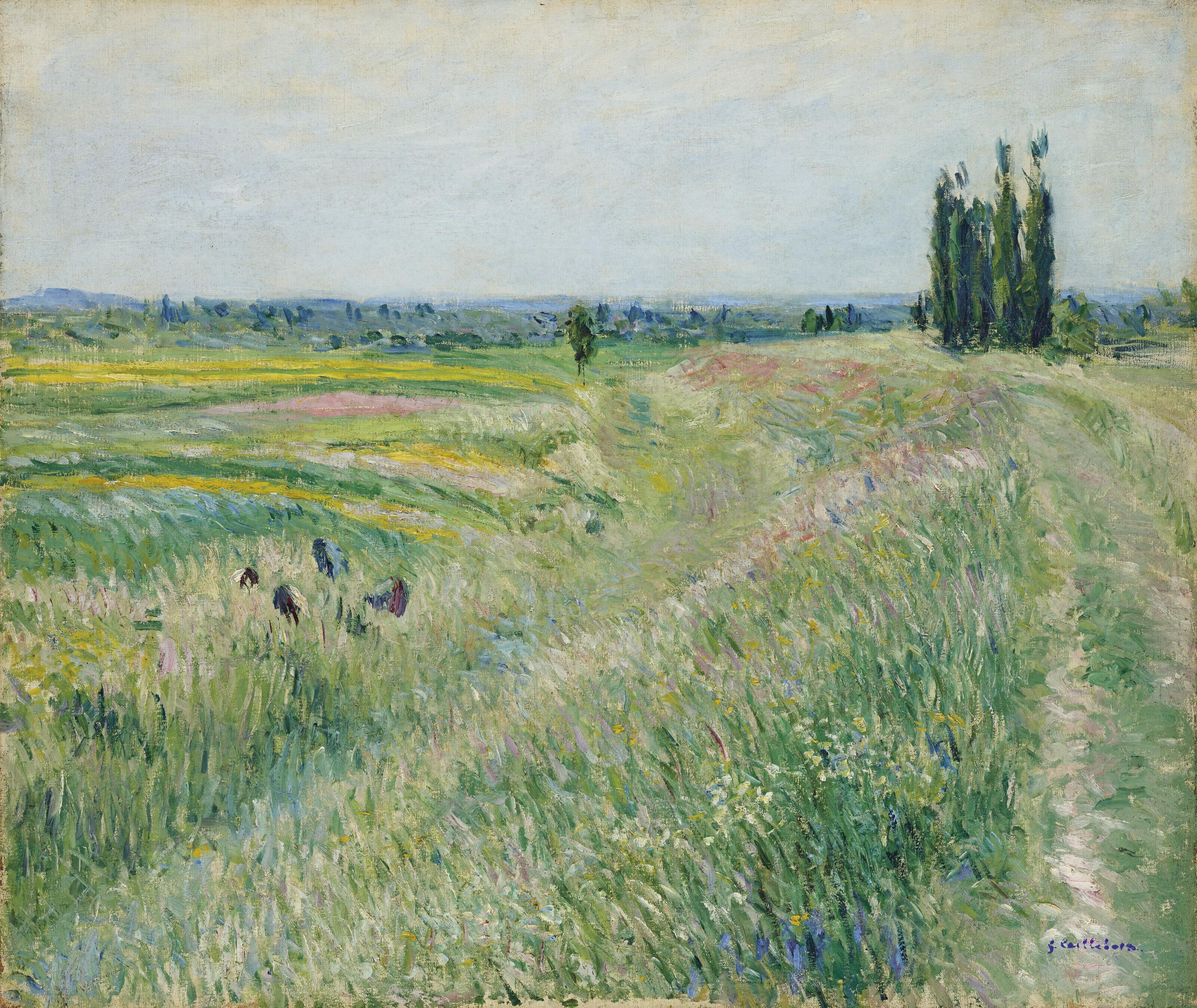 Gustave Caillebotte - La Plaine de Gennevilliers, groupe de peupliers