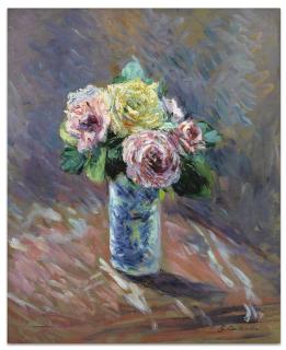 Gustave Caillebotte - Roses Jaunes Et Rouges Dans Un Vase De Cristal