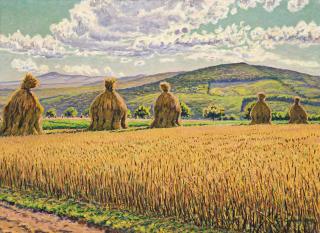 Gustave Camille Gaston Cariot - Paysage de moisson