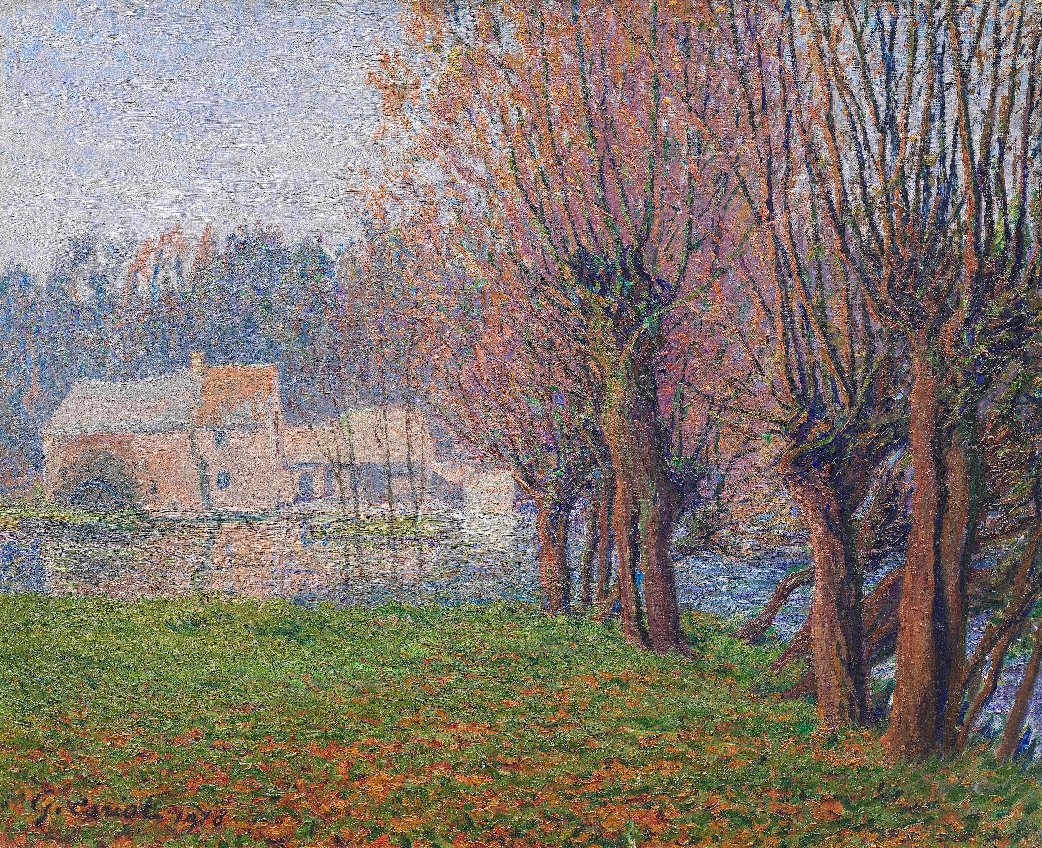 Gustave Cariot - Corps de ferme à l\'automne