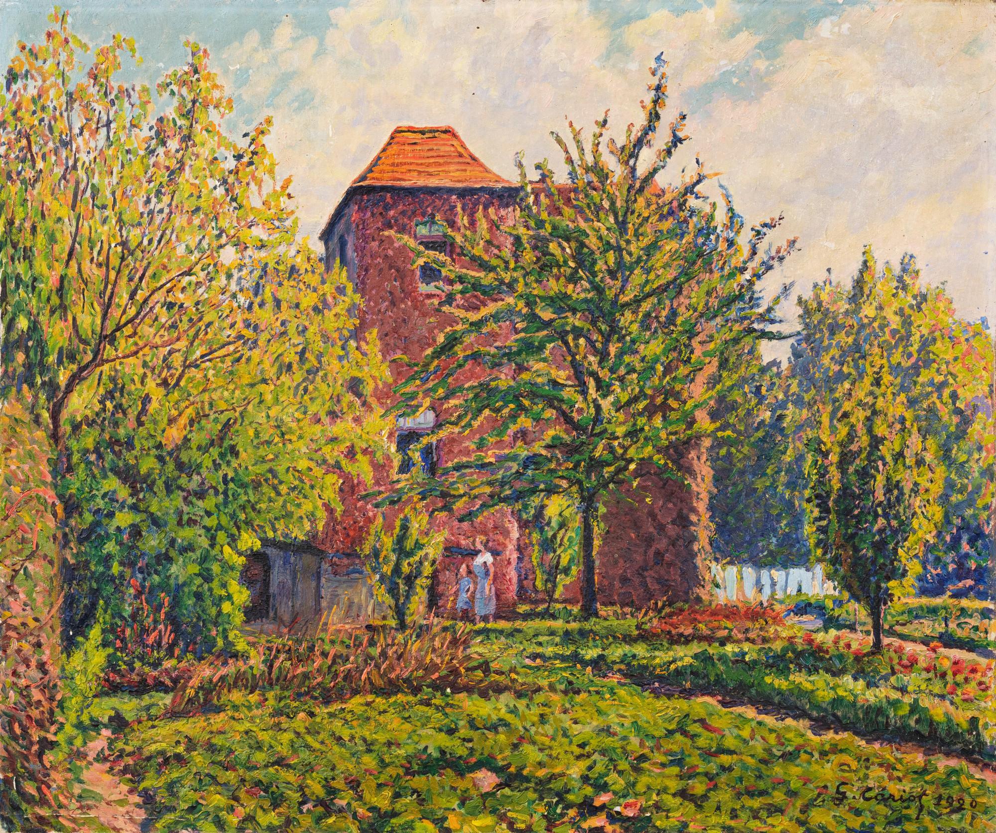 Gustave Cariot - Femme et enfant dans un jardin