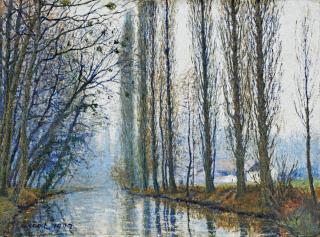 Gustave Cariot - Frühlingstag an einem französischen Kanal.