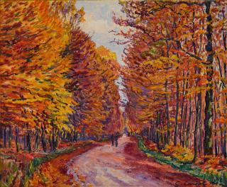 Gustave Cariot - Georgenborn, La Route De Wiesbaden En Forêt, Automne