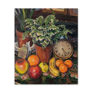 Gustave Cariot - Nature Morte au réveil et aux fruits