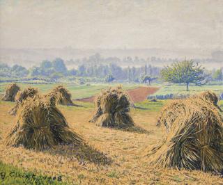 Gustave Cariot - Paysage aux gerbes de blé