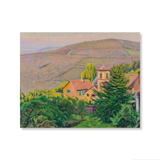 Gustave Cariot - Vue de ma fenêtre Le village de Georgenborn et montagne de Hansen-Kopf