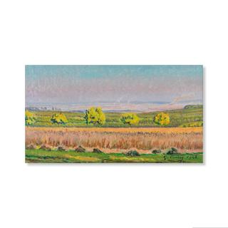 Gustave Cariot - Vue du Rhin avec champs de blé