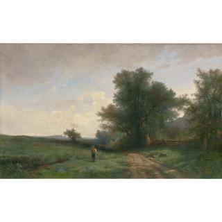 Gustave Castan - Landschaft Mit Mäher