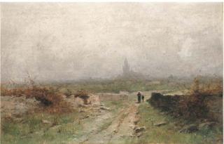 Gustave Castan - Le croisie par le brouillard, Bretagne