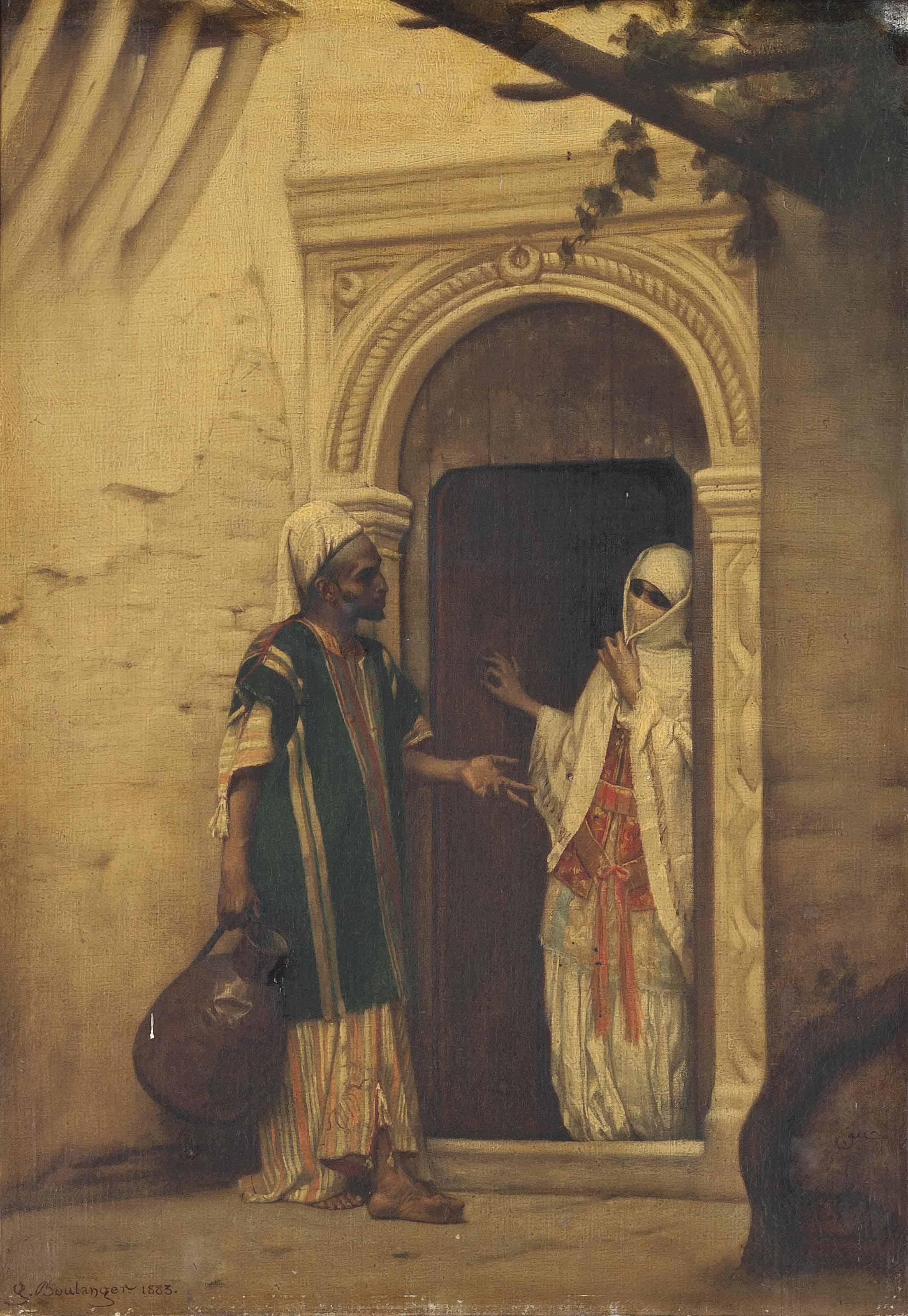 Gustave Clarence Rodolphe Boulanger - A water carrier at the harem entrance