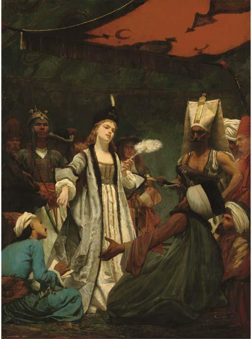 Gustave-Clarence-Rodolphe Boulanger - Catherine I of Russia Negotiating The Treaty of Prut With The Turks