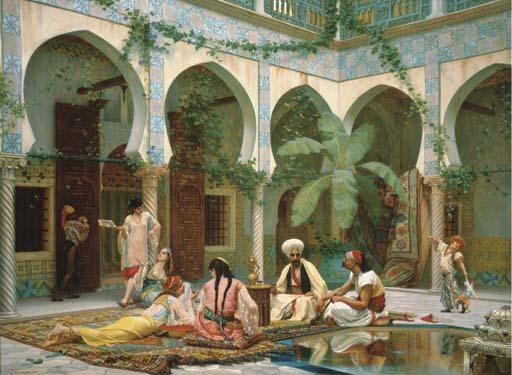 Gustave-Clarence-Rodolphe Boulanger - La Cour du Palais de Dar Khdaouedj El Amia, Alger