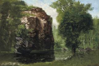 Gustave Courbet - Bords de la Loue avec rochers à gauche