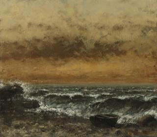 Gustave Courbet - French beach Scene With A Boat