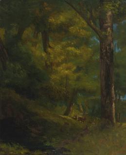 Gustave Courbet - French Deux Chevreuils Dans La Forêt