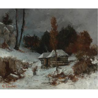 Gustave Courbet - French Porteuse De Fagots Dans Un Paysage De Neige