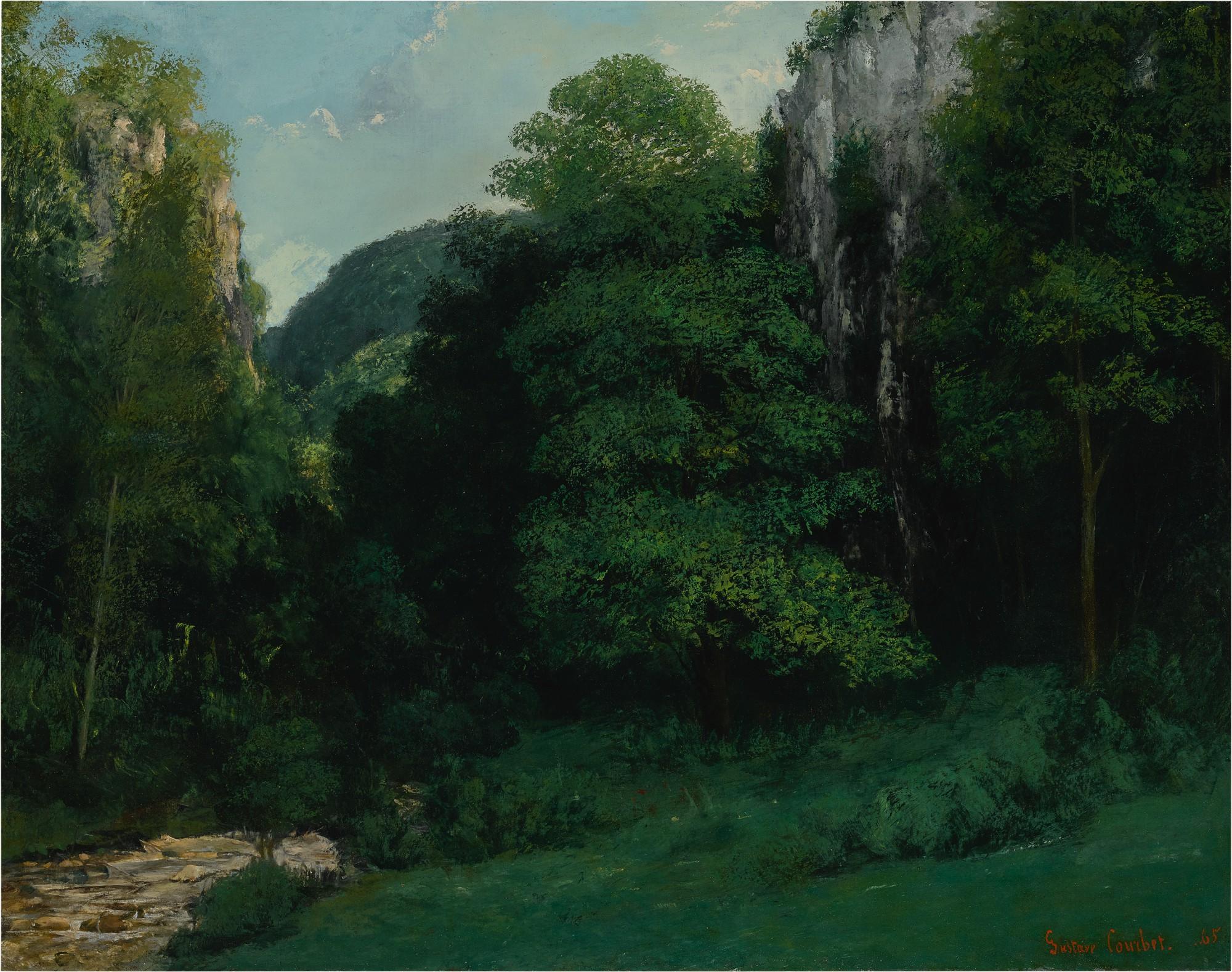 Gustave Courbet - Paysage Franc-Comtois Or Le Vallon Vert