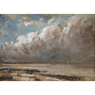 Gustave Courbet - Plage Normande À Marée Bassegustave Courbet And Workshop ; Beach In Normandy ; Bears A Signature Lower Left  G Courbet ; Oil On Canvas ; See Illustration On Previous Page